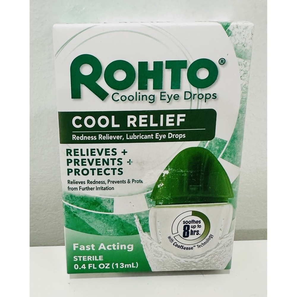 Rohto Cooling Eye Drops Cool Relief Redness Reliever Lubricant 0.4oz EXP 8/27